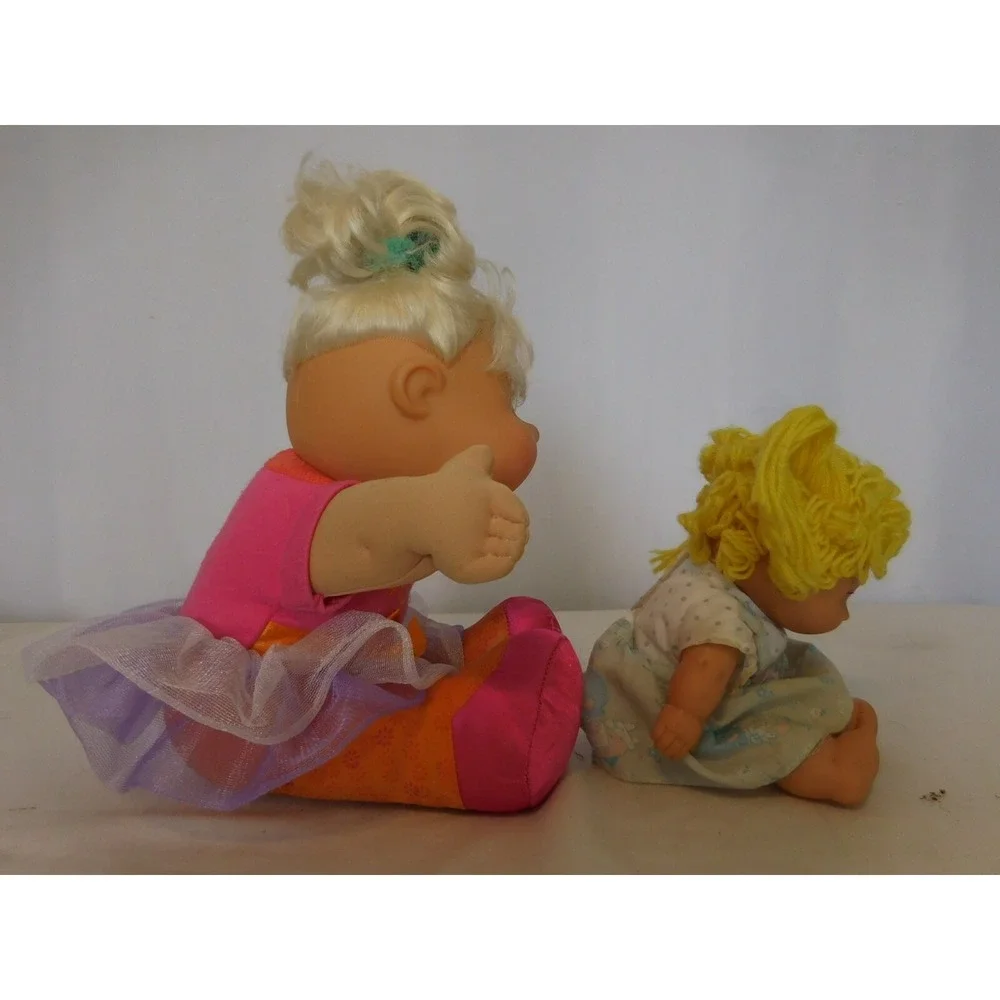 Cabbage Patch Kid Dolls one Large in Pink CPK + 1 small Cabbage patch doll